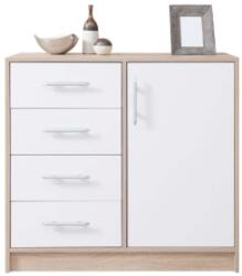 MEBLAR Smart SRK2 1 ajtós 4 fiókos komód fehér lux/sonoma tölgy