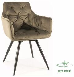 SIGNAL MEBLE Mango Velvet étkezőszék fekete láb/ olíva zöld Bluvel 77