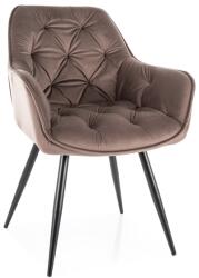SIGNAL MEBLE Cherry Velvet szék fekete láb/ cappuccino (Bluvel 38)