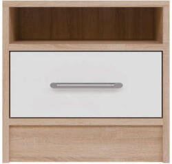 MEBLAR Smart SR7 éjjeli szekrény fehér lux/ sonoma tölgy