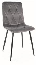 SIGNAL MEBLE Tom Velvet étkező szék fekete láb/ szürke (Bluvel 14)