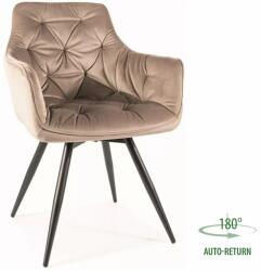 SIGNAL MEBLE Mango Velvet étkezőszék fekete láb/ sötét bézs Bluvel 40