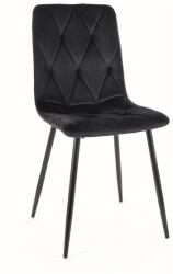 SIGNAL MEBLE Tom Velvet étkező szék fekete láb/ fekete (Bluvel 19)