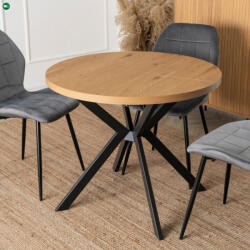  Bővíthető Étkezőasztal Arany Tölgy/Fekete Színben. LUGO 90-190 cm (ME.LUGO/DZ/CZ/S)