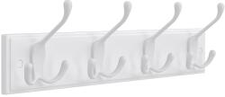 SONGMICS Falra szerelhető kabáttartó, kampós fogas, 40 x 11 x 7 cm, fehér (LHR30WT)