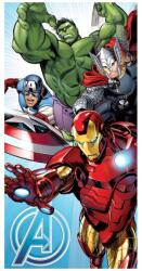 Jerry Fabrics strandtörölköző 70x140cm pamut, világoskék, Bosszúállók, Kapitan Ameryka, Iron Man, Hulk, Thor (5300295)