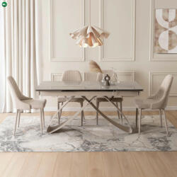  Szürke Márványhatású Bővíthető Kerámia Asztal Kasmír Lábbal. LUIGI 160-240 cm (ME.LUIGI/P/KASZ/S160-240)