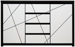 GERBOR KASPIAN komód Kom2D4S wenge-fehér MDF - mindigbutor