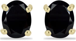  Arannyal Bevont Ezüst Fülbevaló Suwari Fekete Onixszal, Y58605