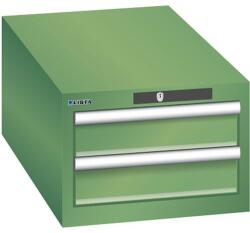 Lista műhelyfiókos szekrény, 2 fiók: 1x50mm + 1x150mm, 411x725x283 mm, rikító kék