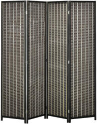 Homcom 4 paneles bambusz szobaparaván, 180 cm magas, összecsukható, betekintést gátló panelek 2 polccal, beltéri hálószobába, irodába, natúr színben