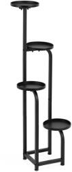 Sersimo Springos Метална стойка за цветя на 4 нива 22, 5x22, 5x117cm - Черна (GA0213)