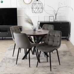 Bővíthető Étkezőasztal Dió/Fekete Színben. DORIAN 80-160 cm (ME.DORIAN/O/CZ/S)