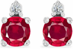  Ezüst Fülbevaló Madagaszkári Rubinnal és Fehér Gyémánttal, Y58625