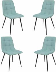 4 darabos Kamil étkezőszék szett menta zöld szövet - fekete láb