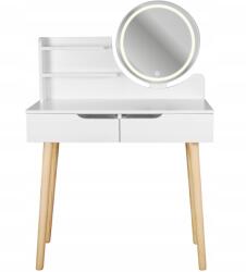 Scandi Skandináv kozmetikai fésülködőasztal LED tükörrel SCANDI