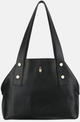  MAKEDA - Fekete bőr kézitáska