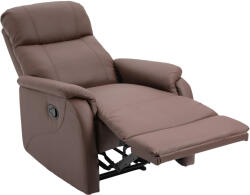 Homcom kézi relax fotel zsámolynal - barna műbőr