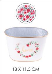 IRIS bádog kaspó "v" piros pipacs 21x13cm 81046 (81046)