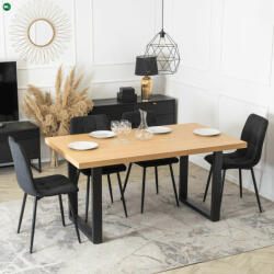  Bővíthető Étkezőasztal Aranytölgy/Fekete Színben. EDWIN 160-260 cm (ME.EDWIN/DZ/S)