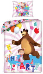  Mása és a medve Party Time ágyneműhuzat 140×200cm, 70×90 cm