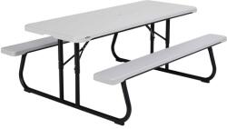 JKH Lifetime Asztal és Sörpad Összecsukható "Piknik" Szürke 183 x 76 cm