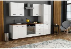 Mindigbútor Mons II. konyhabútor fényes fehér színben - sprintbutor