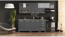 Mindigbútor Anton konyhaszekrény 240cm szürke színben - sprintbutor