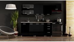 Mindigbútor Anton konyhaszekrény 240cm fekete színben - sprintbutor