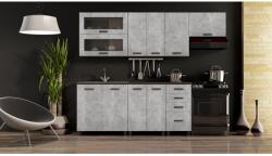 Mindigbútor Anton konyhaszekrény 240cm beton színben - sprintbutor