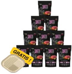  Tasty Dog Life Tasty Dogs Life Junior Borjúhús zselében 10x500g + INGYENES Fiboowl M