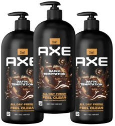 AXE Dark Temptation pumpás tusfürdő (3x900 ml) + AJÁNDÉK Axe fémdoboz
