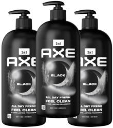 AXE Black pumpás tusfürdő (3x900 ml) + AJÁNDÉK Axe fémdoboz