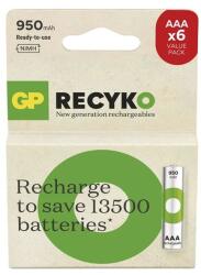 GP Batteries GP ReCyko NiMH Akkumulátor HR03 (AAA) 950mAh 6db (B2511V) (B2511V)