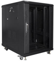 Lanberg FF01-6815-12B állvány 15U Szabadonálló állvány Fekete (FF01-6815-12B) - compzone