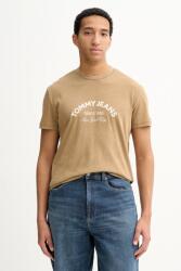 Tommy Jeans pamut póló - barna M - answear - 19 990 Ft