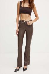 Marciano by Guess nadrág RAMONA női, barna, magas derekú trapéz, 4YGB01 7114A - barna 34