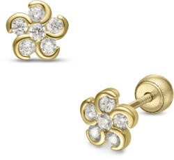 Lisa köves virágos gyerek fülbevaló gömb zárral - JTAG-7014-18 (JTAG-7014-18)