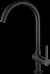 Laveo Alita, mosogatócsaptelep "U" alakú kifolyóval, matt fekete, LAV-BVA_768D (LAV-BVA_768D)