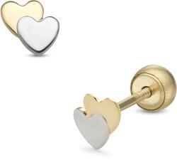 Lisa dupla szívecske gyerekfülbevaló gömb zárral - JTAG-0280-18 (JTAG-0280-18)