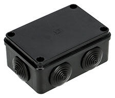  S-BOX membrános kötődoboz csavaros fedéllel, (125x85x55 mm) IP65, fekete (S-BOX 206C)