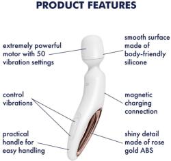  Nagy masszírozó vibrátor Wand-erland (White/Rosegold)