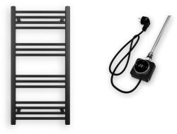  Törölközőszárító radiátor elektromos fűtőpatronnal 50 x 100 cm - Nero Italia AF-14-400W (fekete)