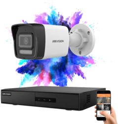 Hikvision 1 biztonsági kamerás IP kamera rendszer 4MP színes éjjellátással