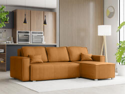  Canapea colt extensibila SMART COSARO mustar, cu colt bilateral + 2 perne CADOU
