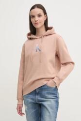 Calvin Klein felső narancssárga, női, nyomott mintás, kapucnis, J20J224721 - bézs S