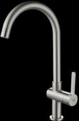 Laveo Alita, mosogatócsaptelep "U" alakú kifolyóval, szálcsiszolt acél, LAV-BVA_368D (LAV-BVA_368D)