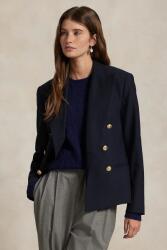 Ralph Lauren gyapjúkeverék felső sötétkék, sima, kétsoros gombolású, 211952571 - sötétkék 34