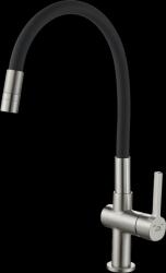 Laveo Alita, álló mosogatócsaptelep elasztikus karral, 2 funkciós kifolyóval, matt fekete acél, LAV-BVA_362D (LAV-BVA_362D)