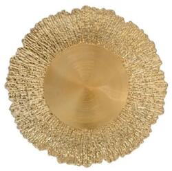  Tányér kerek mintás, műanyag, 33x33x2 cm, arany (P0511-33)
